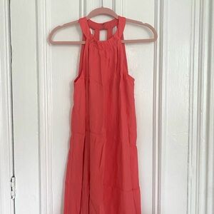 French Connection Salmon Colored Sundress with Halter Neckline for Cocktail